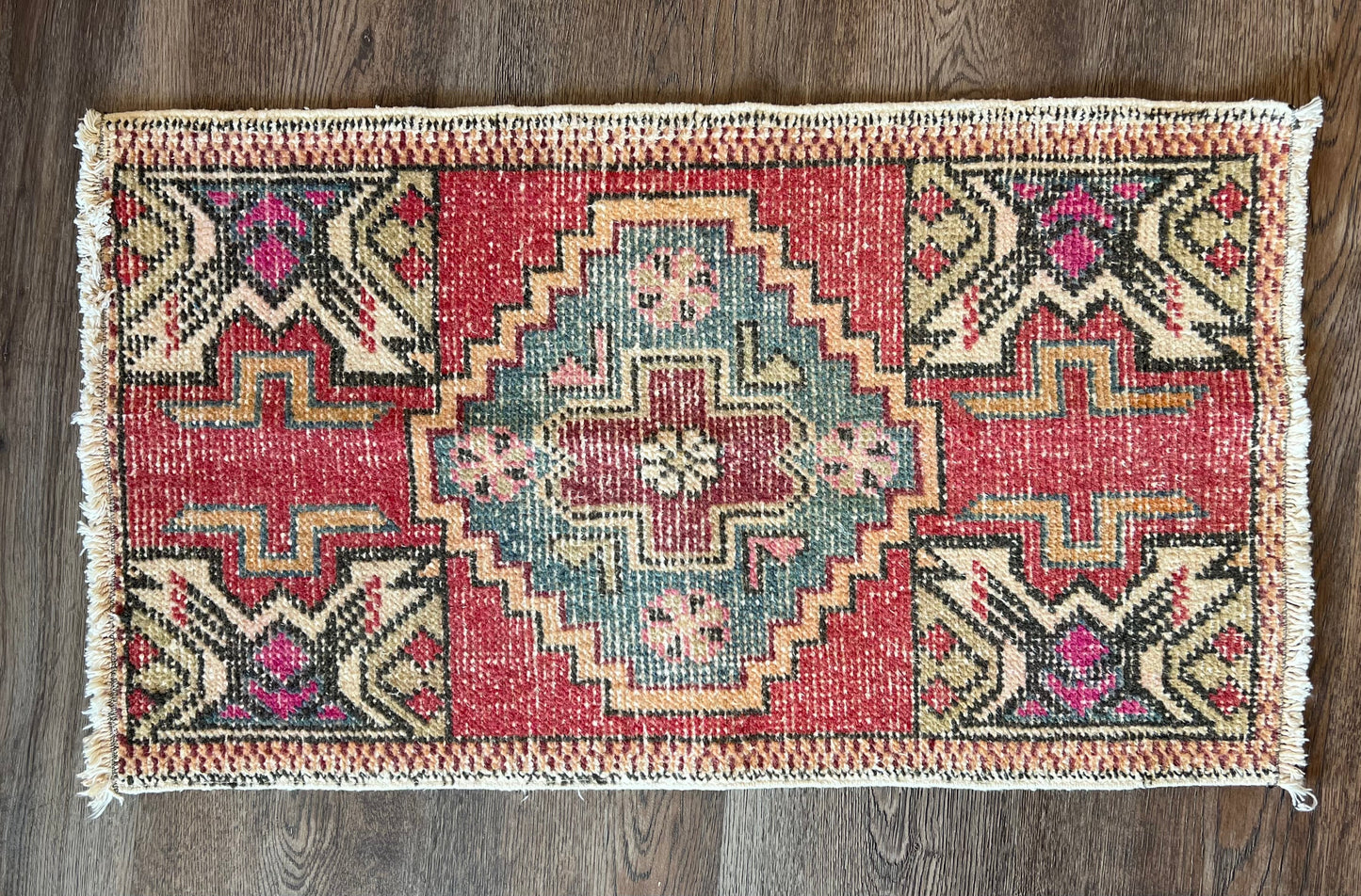 Vintage Turkish Anatolian Wool Tribal Rugs 2x3 ft