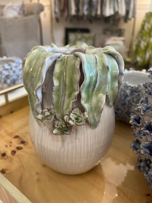 Small Green Leaf Vase