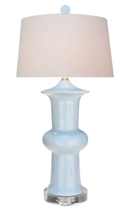 Porcelain Palladian Blue Lotus Lamp