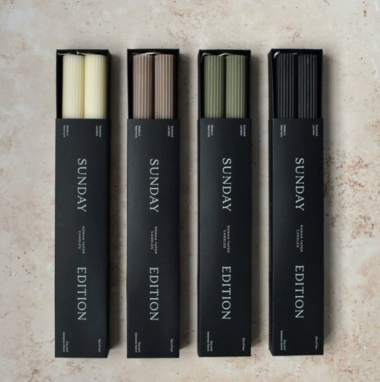 Taupe Roman Taper Candles