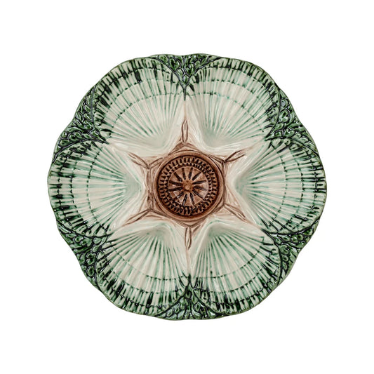 NOLA Oyster Plate - Green, Brown, Cream
