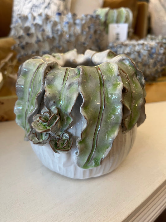 Extra Small Green Leaf Vase