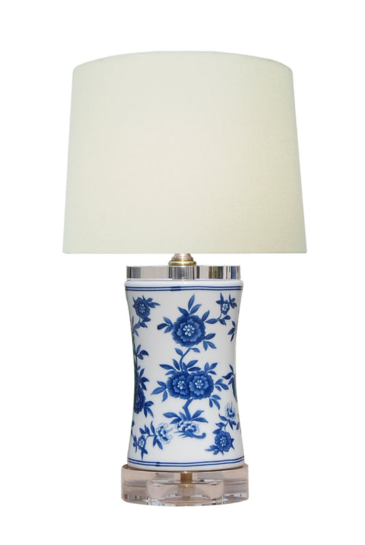 Blue and White Floral Chinoiserie Mini Lamp