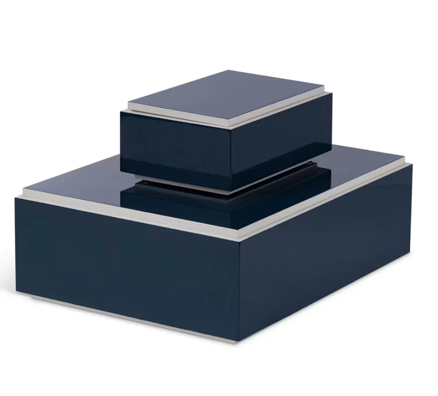 Small Balboa Bay Lacquered Box - Navy