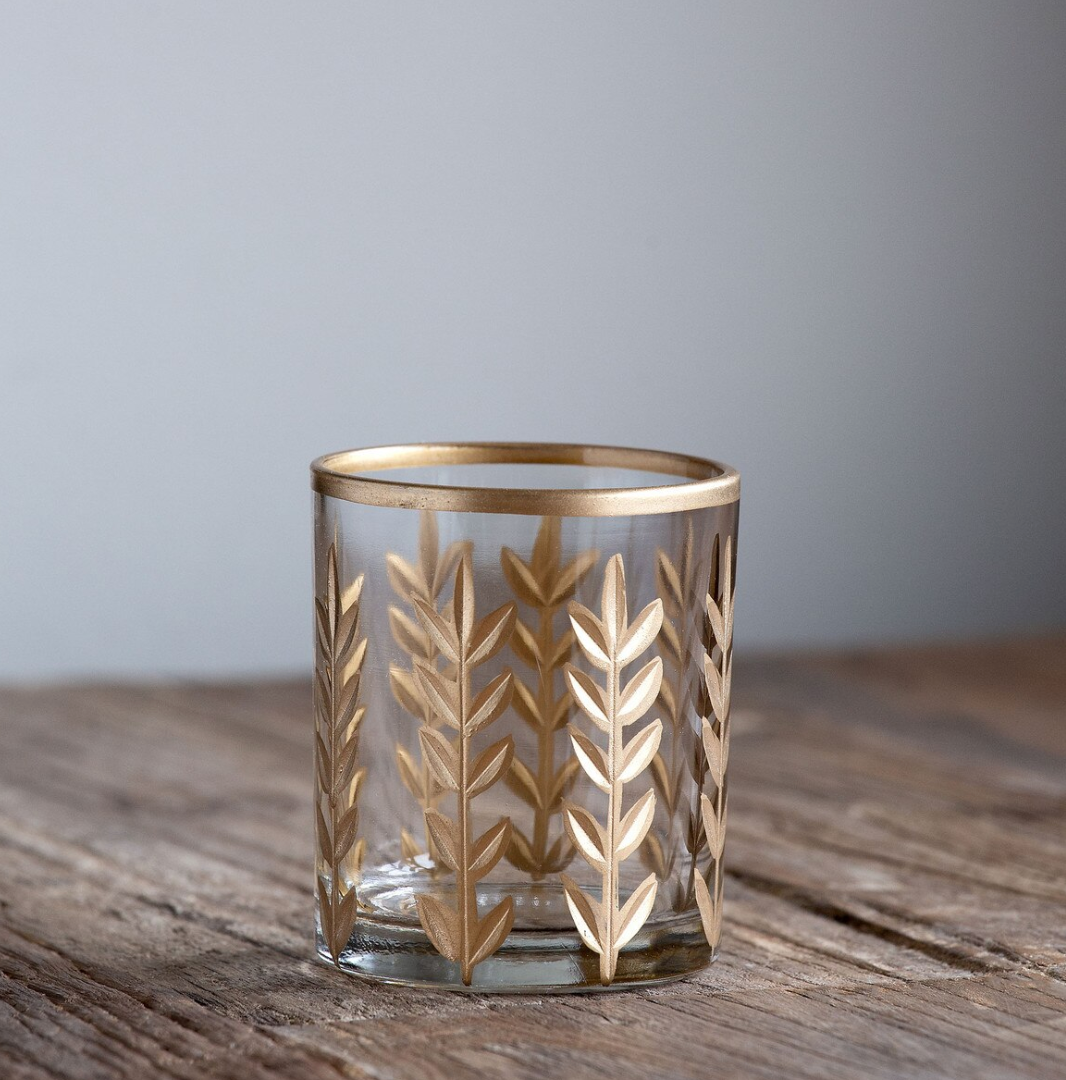 Golden Leaf Votive Holder