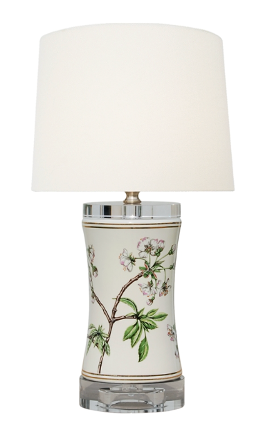 Cherry Blossoms Small Porcelain Lamp
