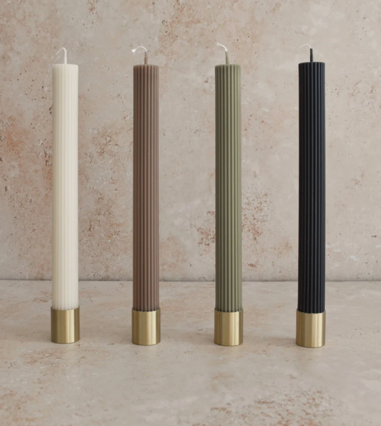 Taupe Roman Taper Candles
