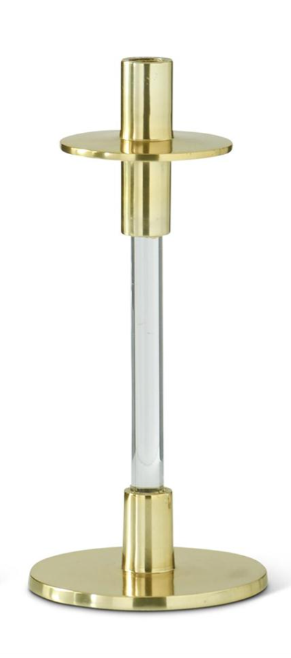 Sm. Acrylic/Gold Candlestick