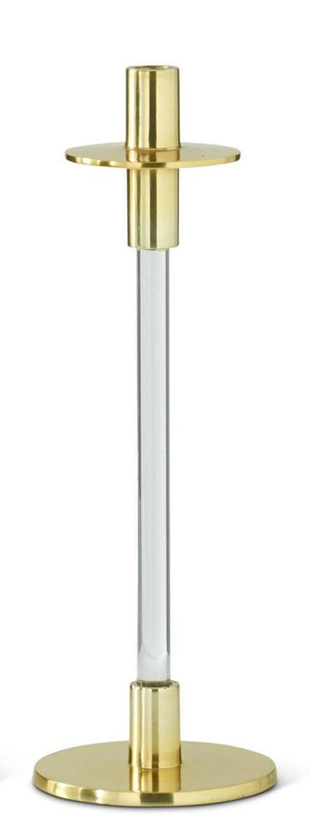 Med. Acrylic/Gold Candlestick