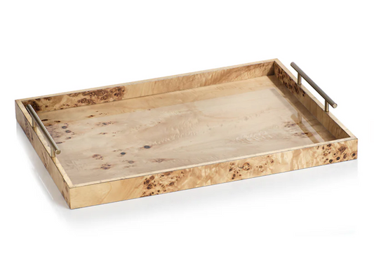 Leiden Burl Wood Tray